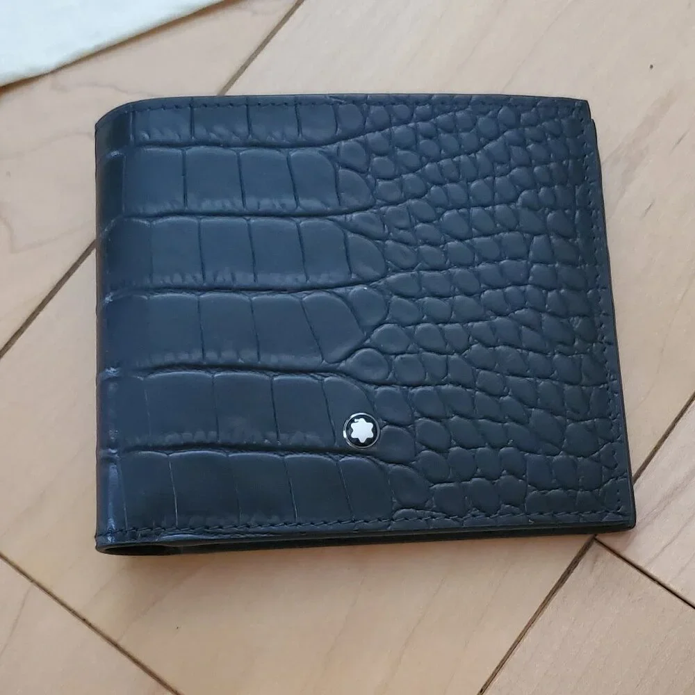 Mont Blanc Meisterstuck Leather Men Wallet Bi fold 6cc Marked 78 Purchased 2021